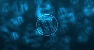 Logotipo WordPress fondo azul
