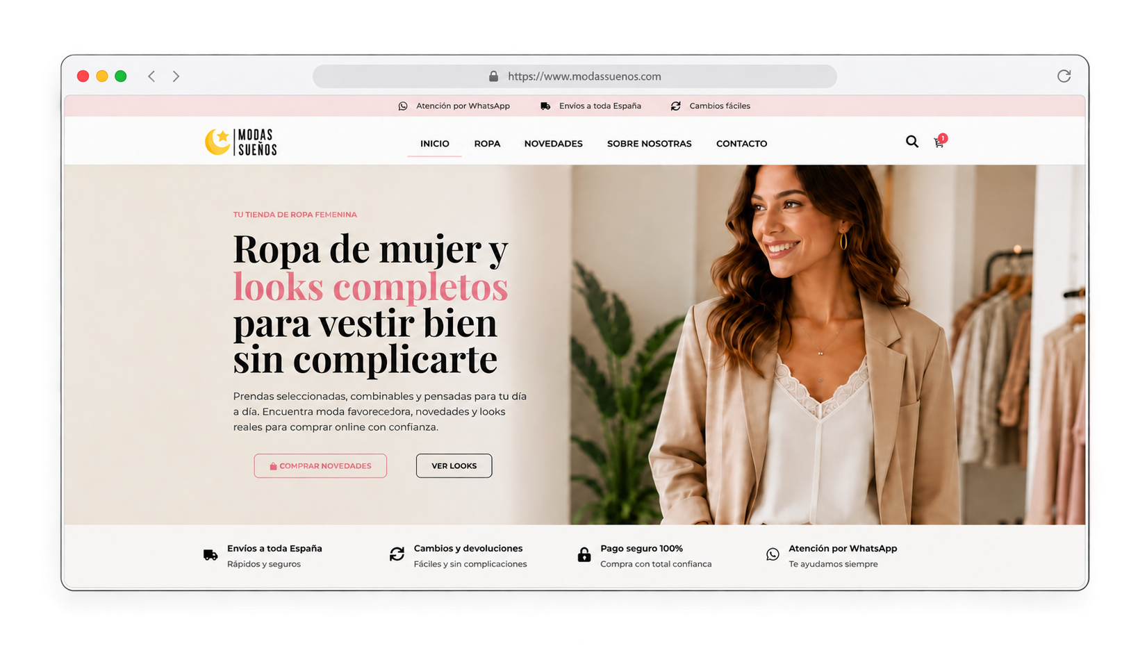 Tienda online Modas Sueños desarrollada por Experto en Informática
