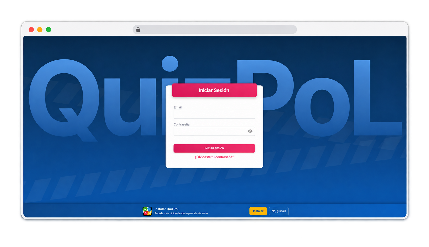 Proyecto QuizPol desarrollado por Experto en Informática
