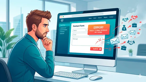 5 señales de que tu web WordPress te está haciendo perder clientes - web WordPress pierde clientes,web WordPress lenta,mantenimiento WordPress,mejorar web WordPress,errores WordPress,formularios WordPress no llegan,seguridad WordPress
